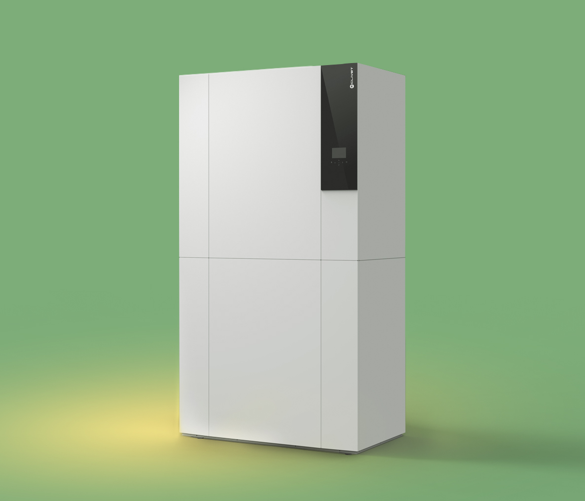 All-in-one heat pump that combines air conditioning, clean air and hot water in a single compact solution without an outdoor unit.